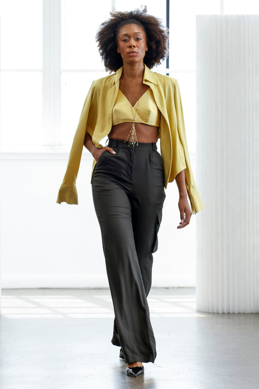 Tender Yellow Boxy Shirt & Cargo Pants