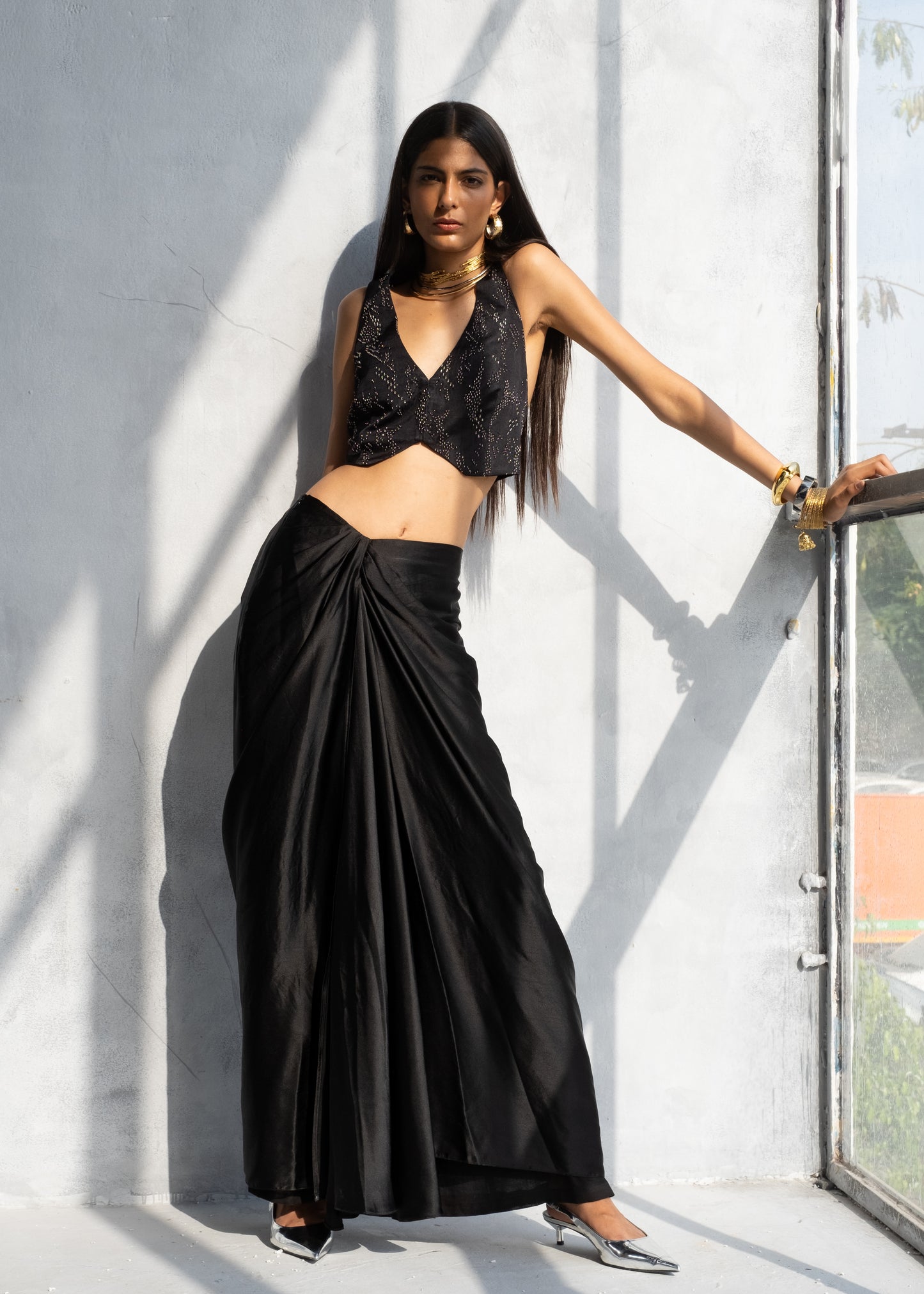 Black Iris Waistcoat & Skirt