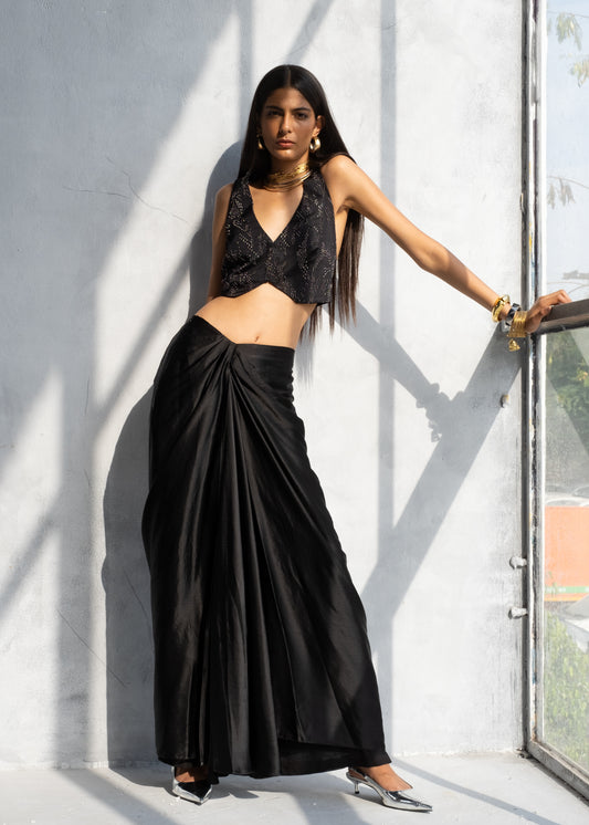 Black Iris Waistcoat & Skirt