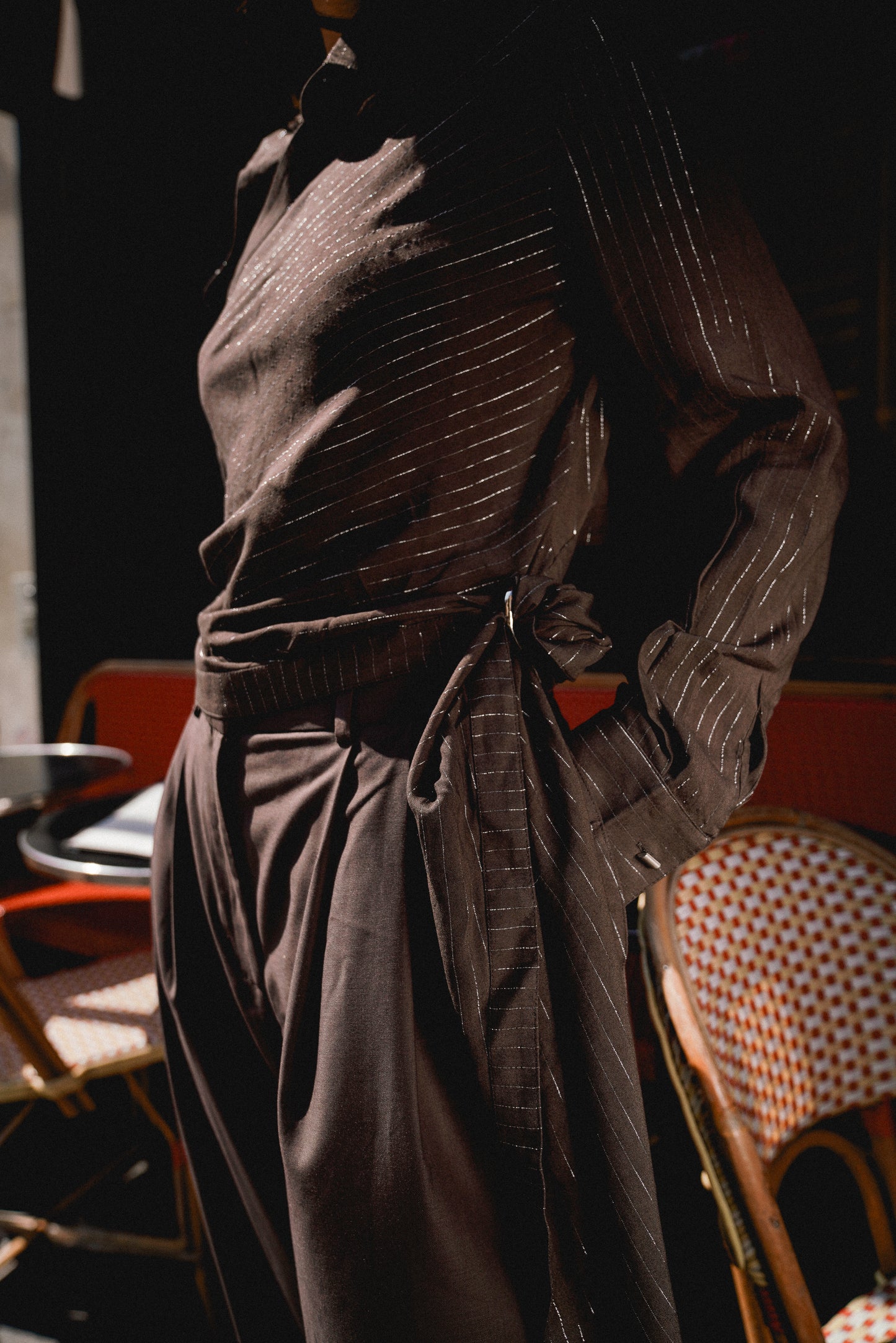 Twany Brown Twisted Shirt & Pants