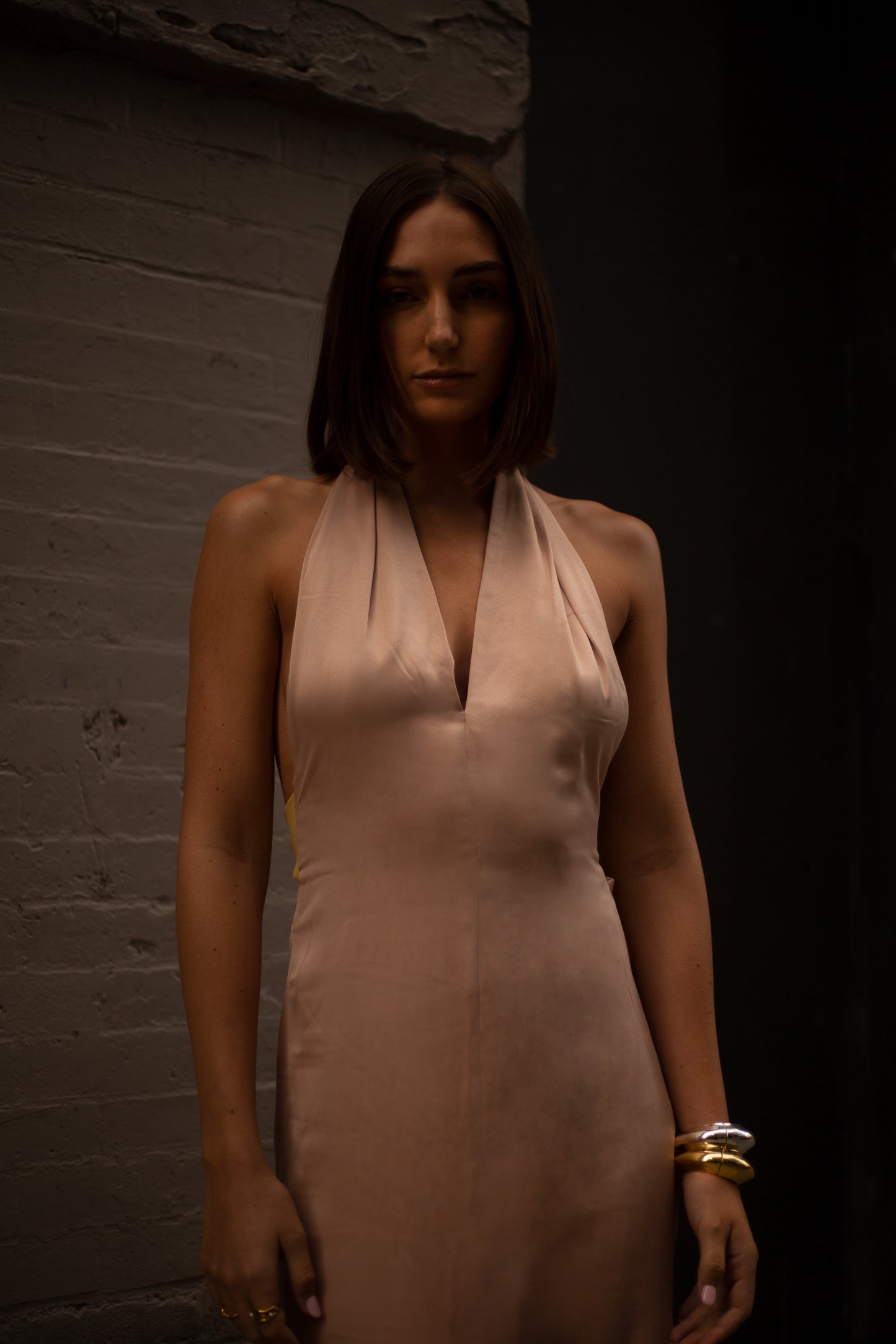 Bare Pink Halter Dress