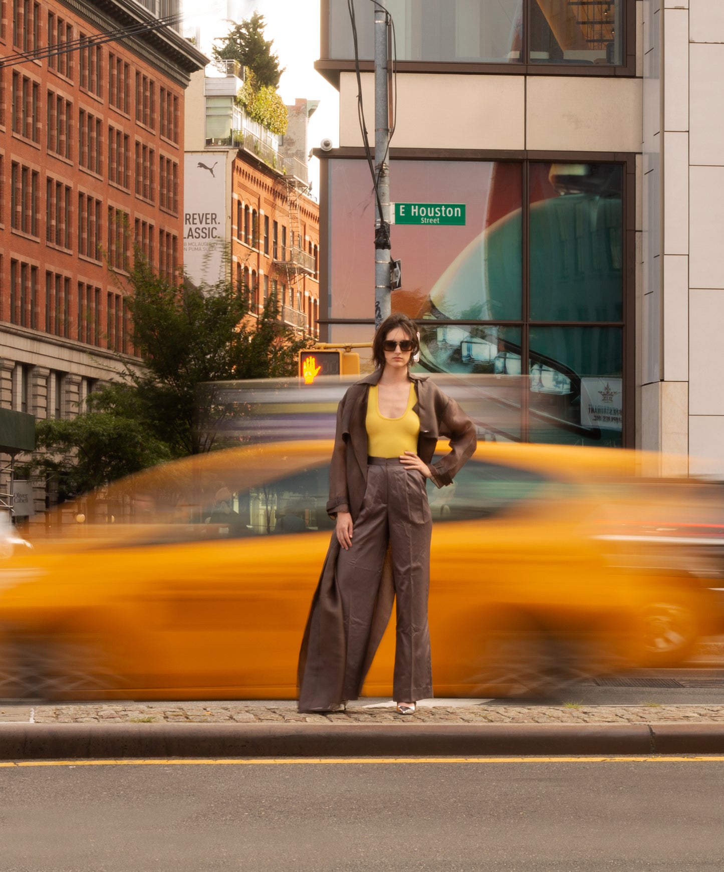 Tender Yellow Scoop Neck Bodysuit & High Rise Flowy Pants