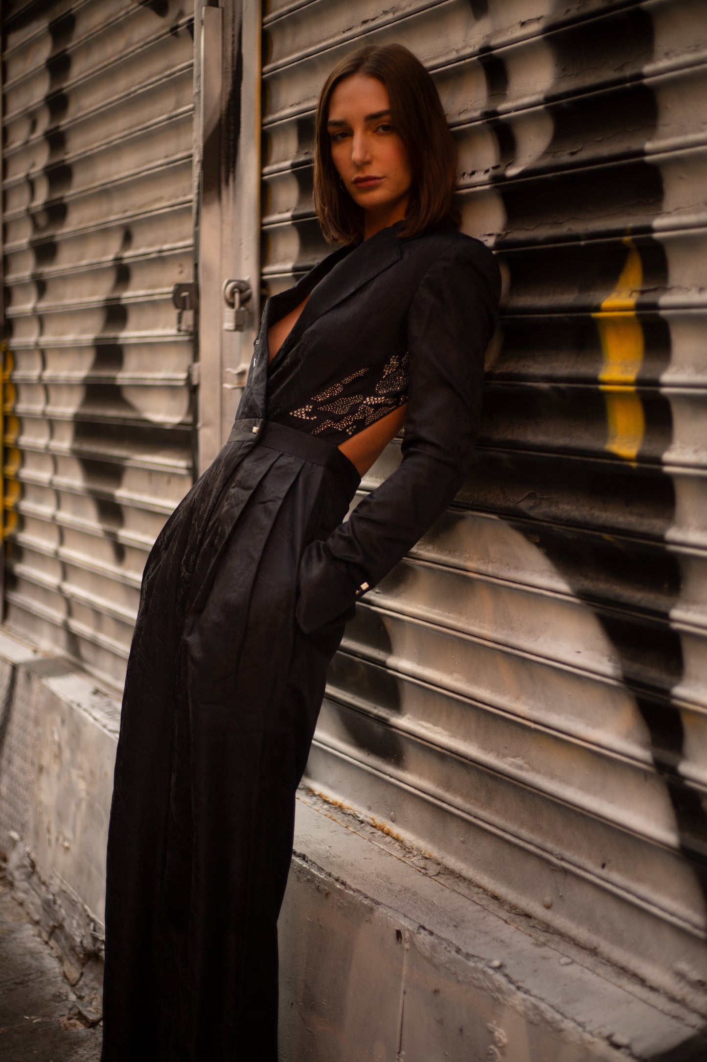 Black Iris Open Back Jumpsuit