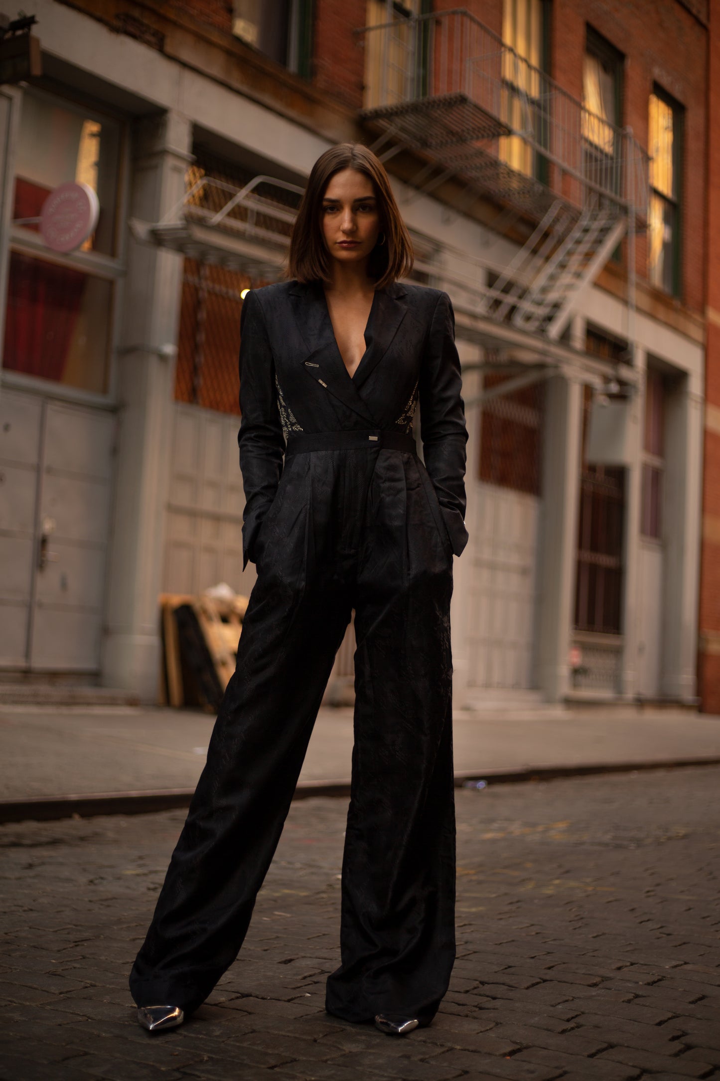 Black Iris Open Back Jumpsuit