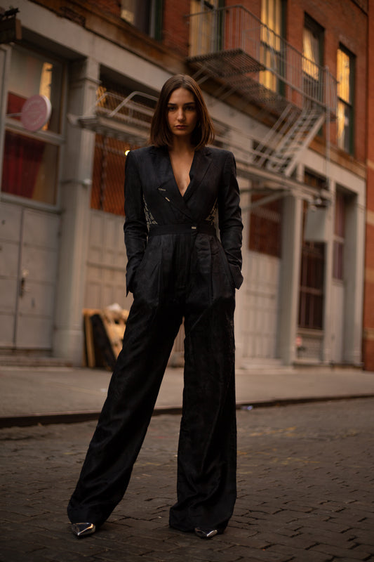 Black Iris Open Back Jumpsuit