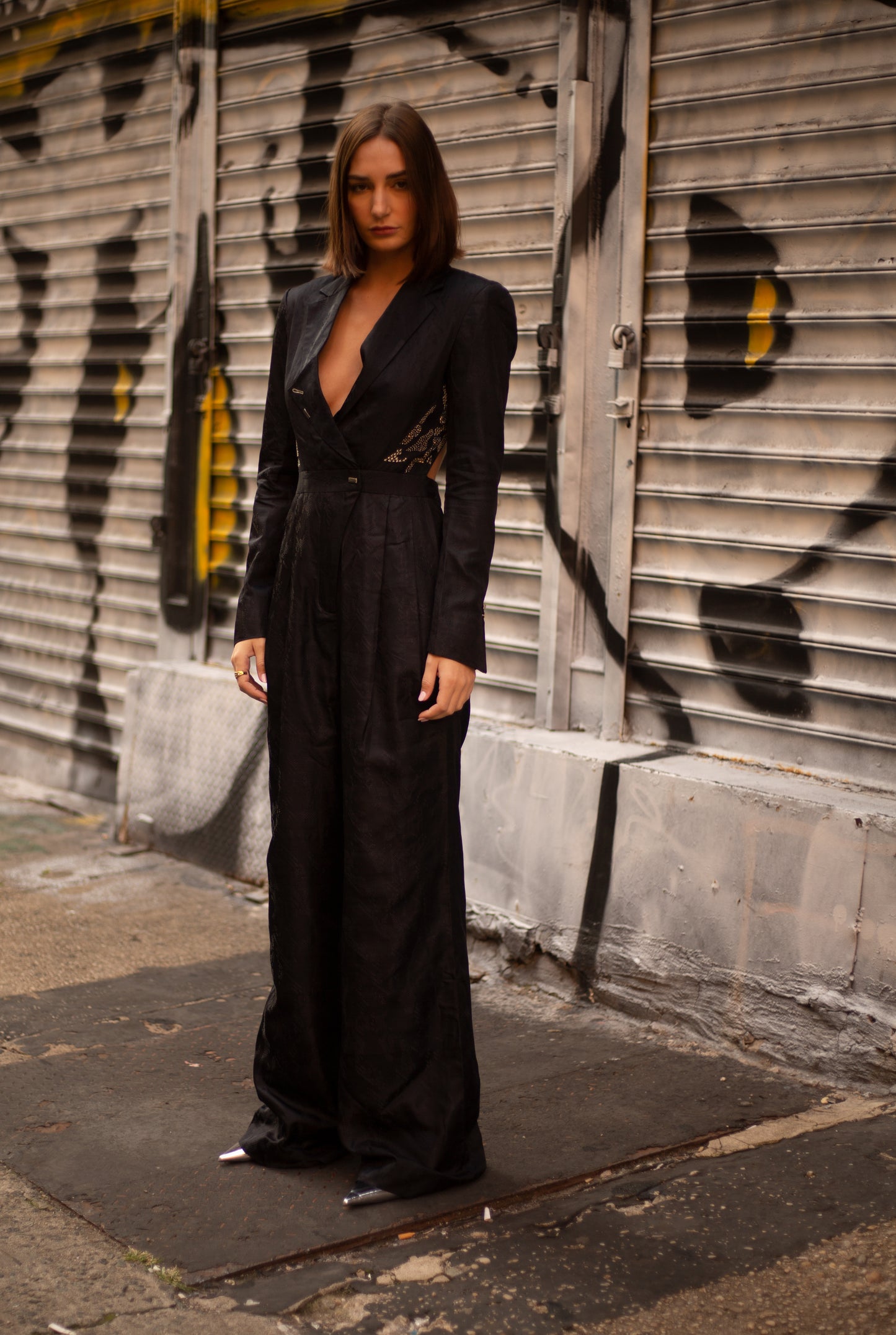 Black Iris Open Back Jumpsuit