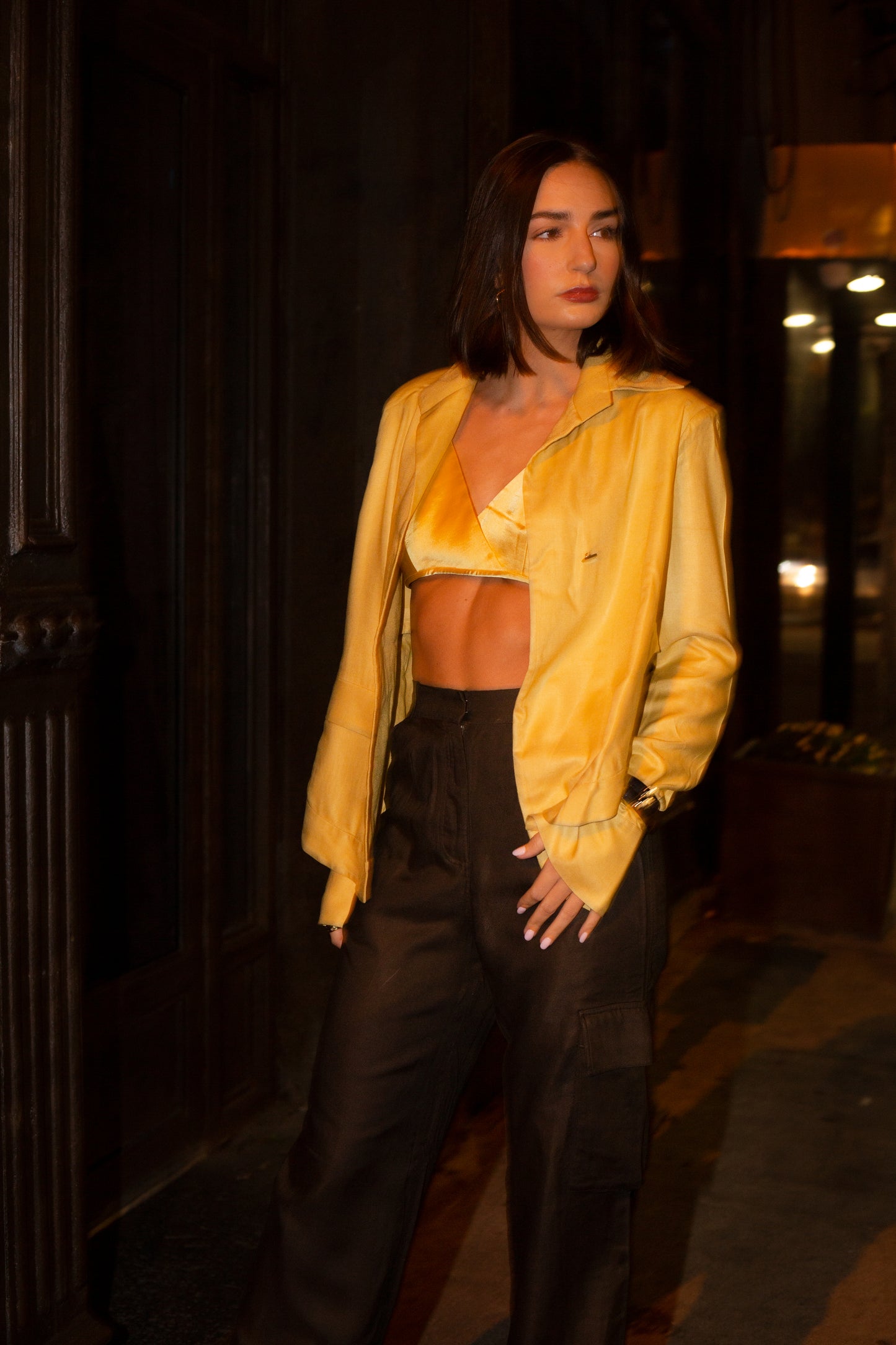 Tender Yellow Boxy Shirt & Cargo Pants