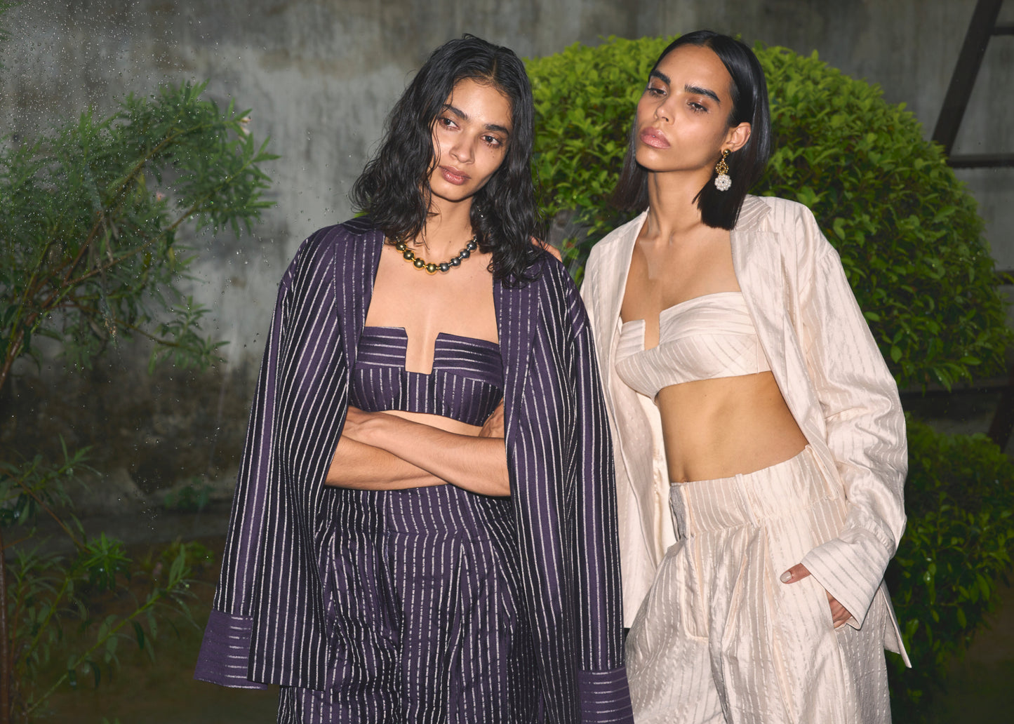 Aubergine Gleam Pinstripe Pantsuit