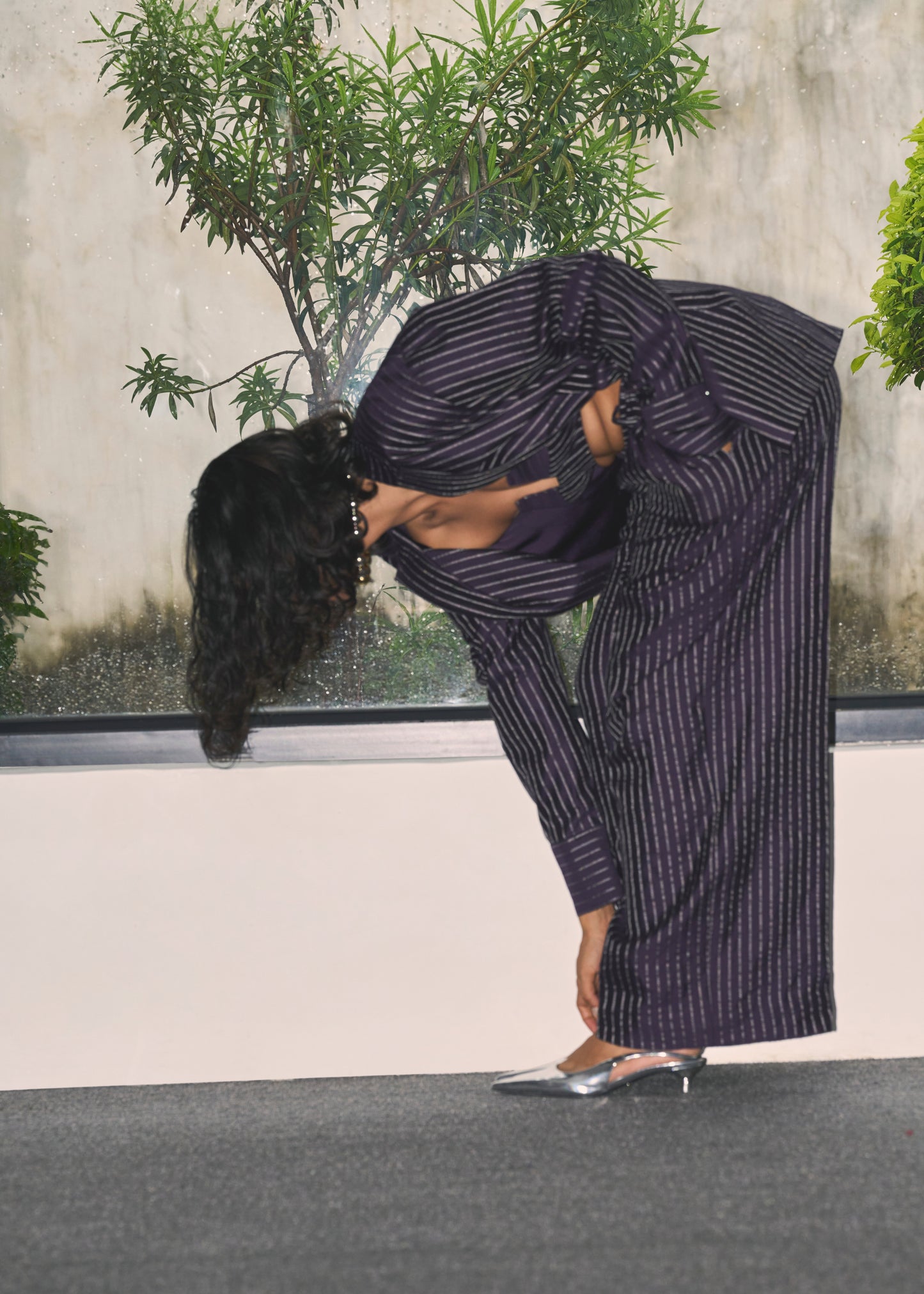 Aubergine Gleam Pinstripe Pantsuit