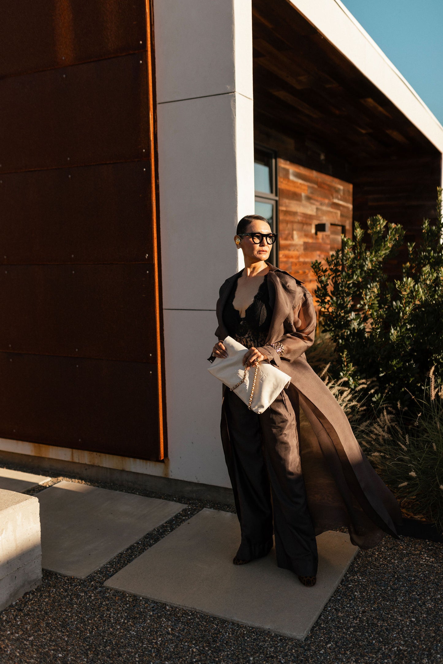 Chateau Gray Organza Trench