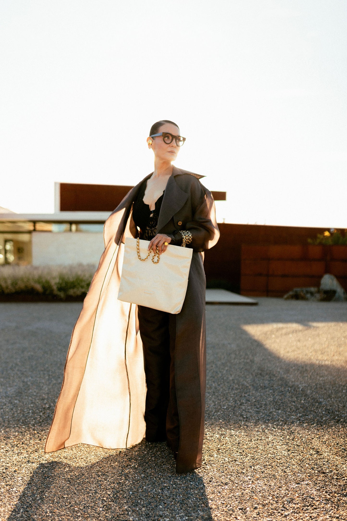 Chateau Gray Organza Trench