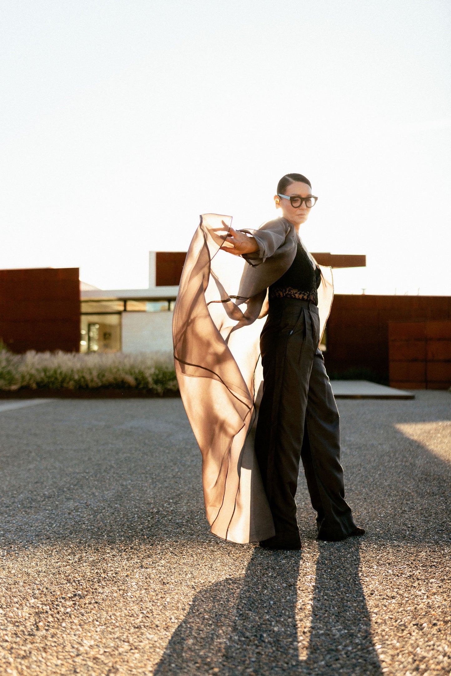 Chateau Gray Organza Trench