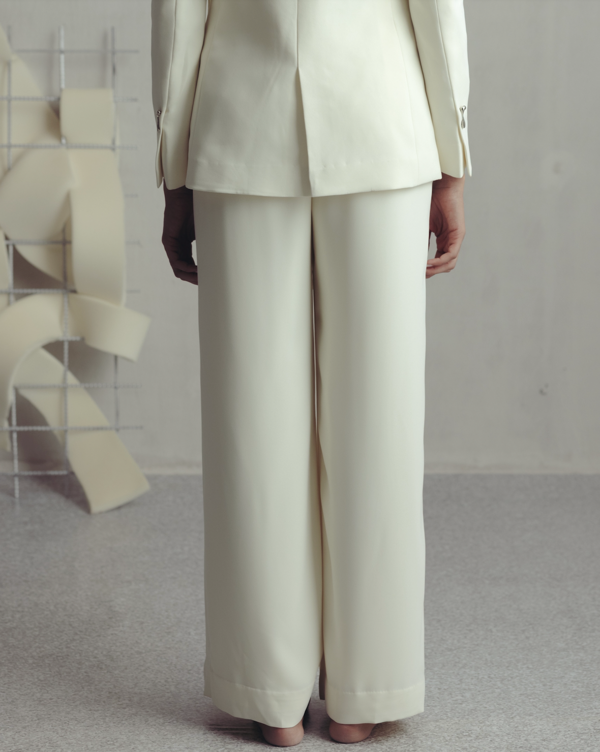 Antique White Crepe Pants