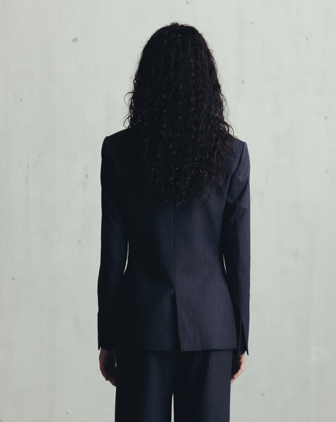 Gray Contours Pinstripe Hourglass Blazer