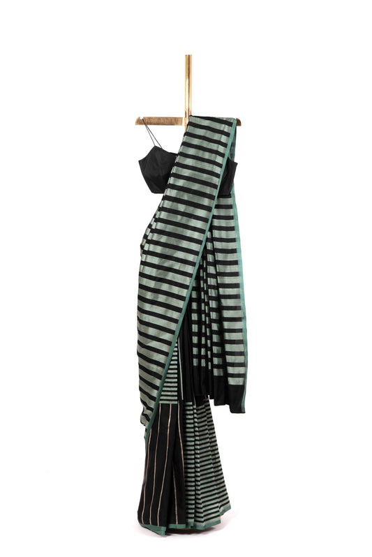 Black Forest Displaced Striped Sari