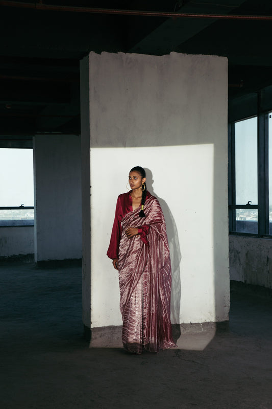 Boysenberry Tissue Sari