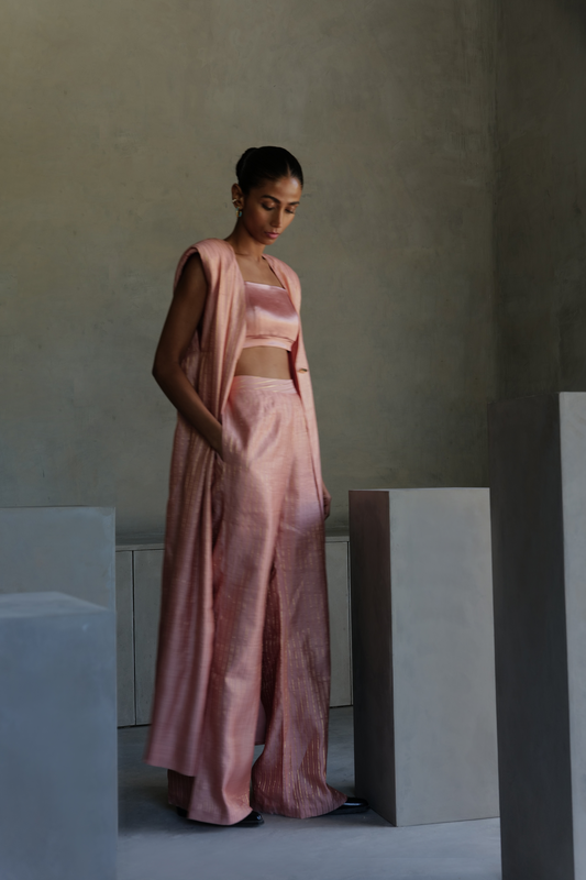 Peach Blossom Cape With Pants