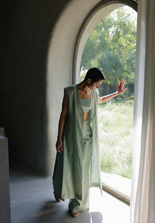 Mineral Green Cape With Pants