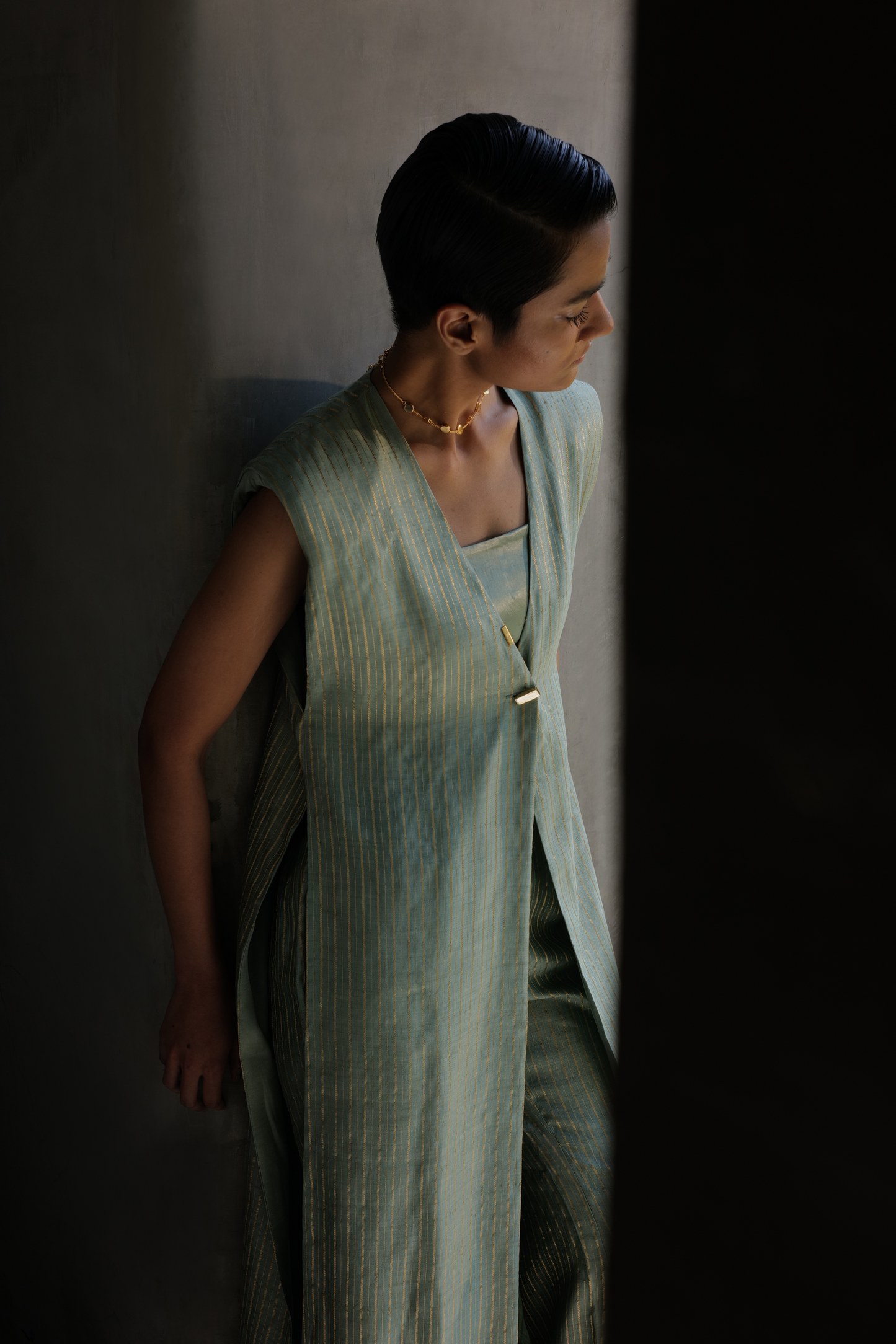 Mineral Green Cape With Pants