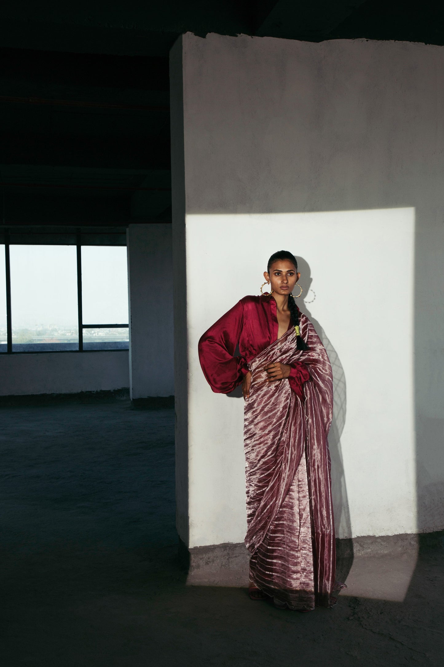 Boysenberry Tissue Sari