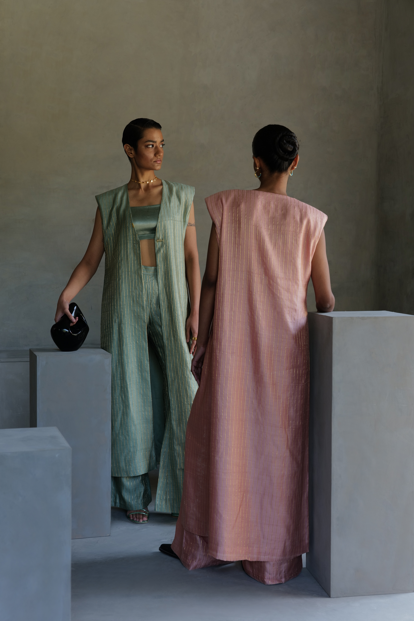 Mineral Green Cape With Pants