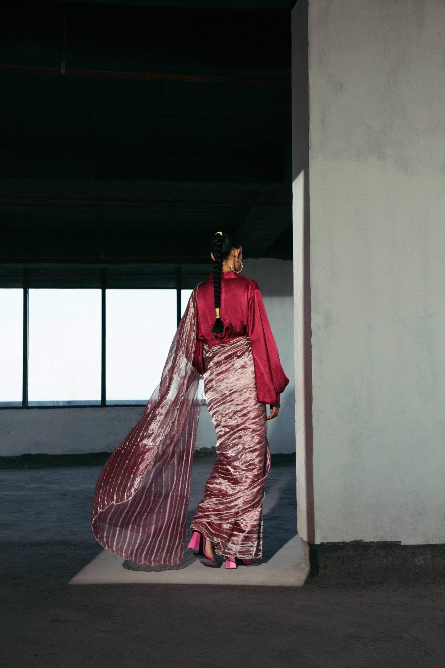 Boysenberry Tissue Sari