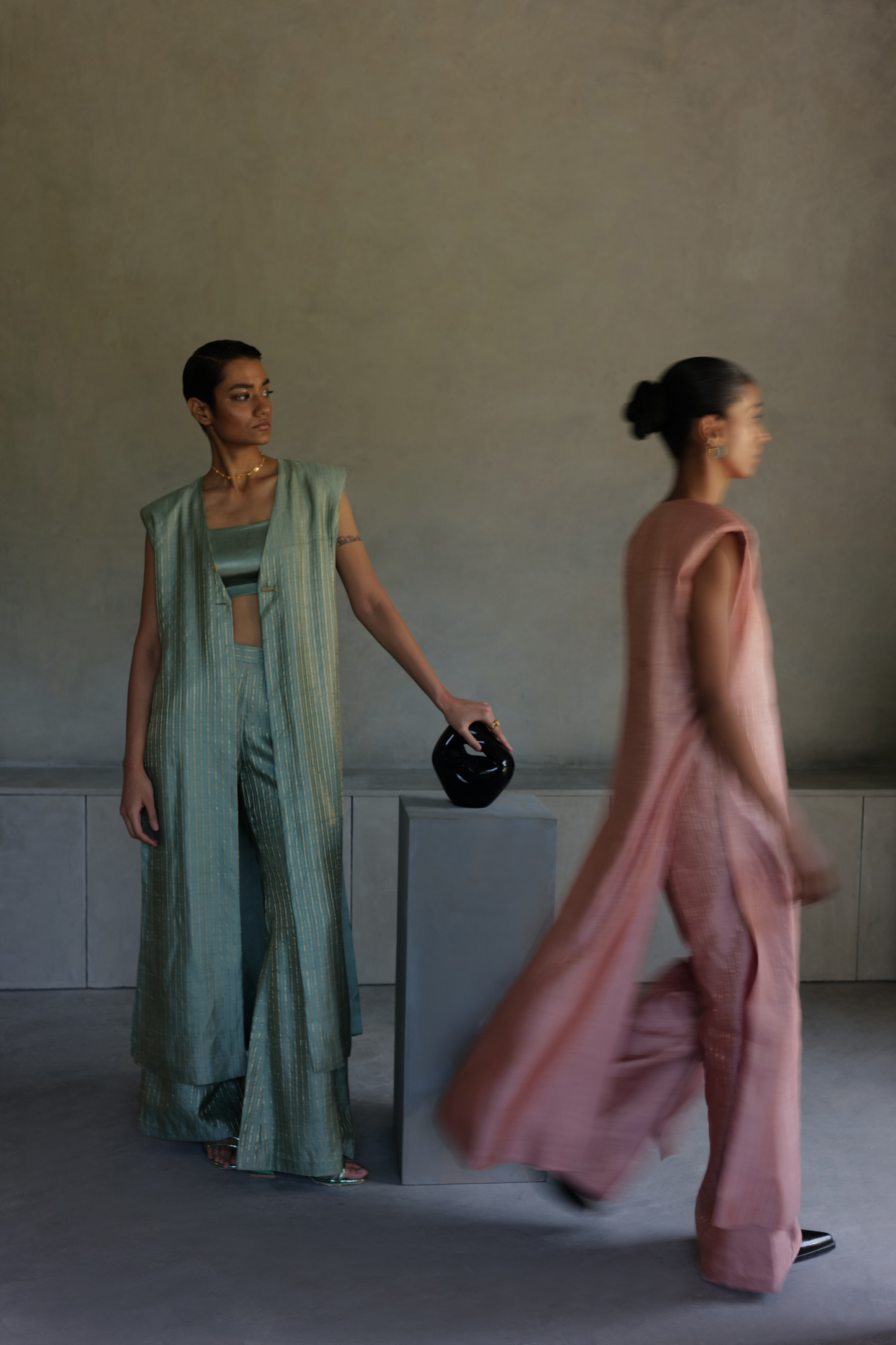 Mineral Green Cape With Pants
