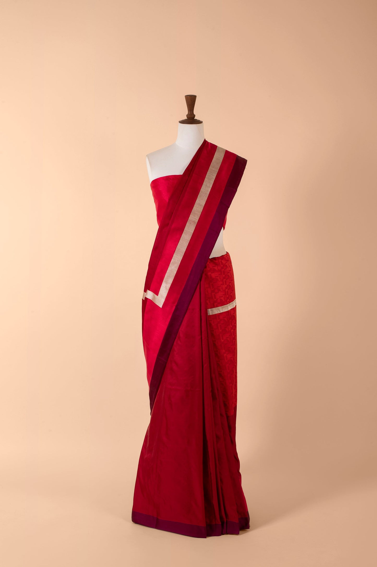 Brick Red Psychedelic Sari