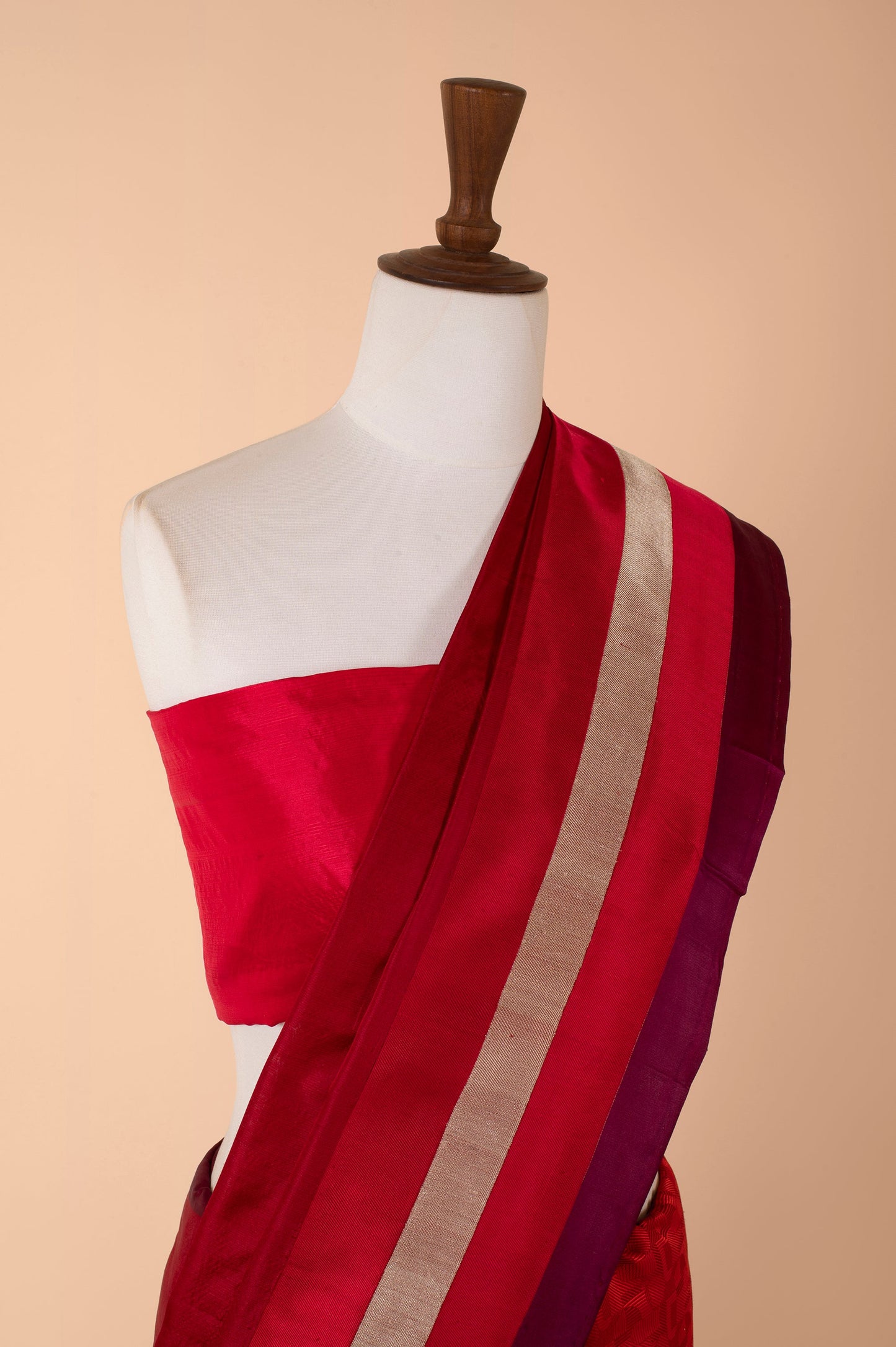 Brick Red Psychedelic Sari