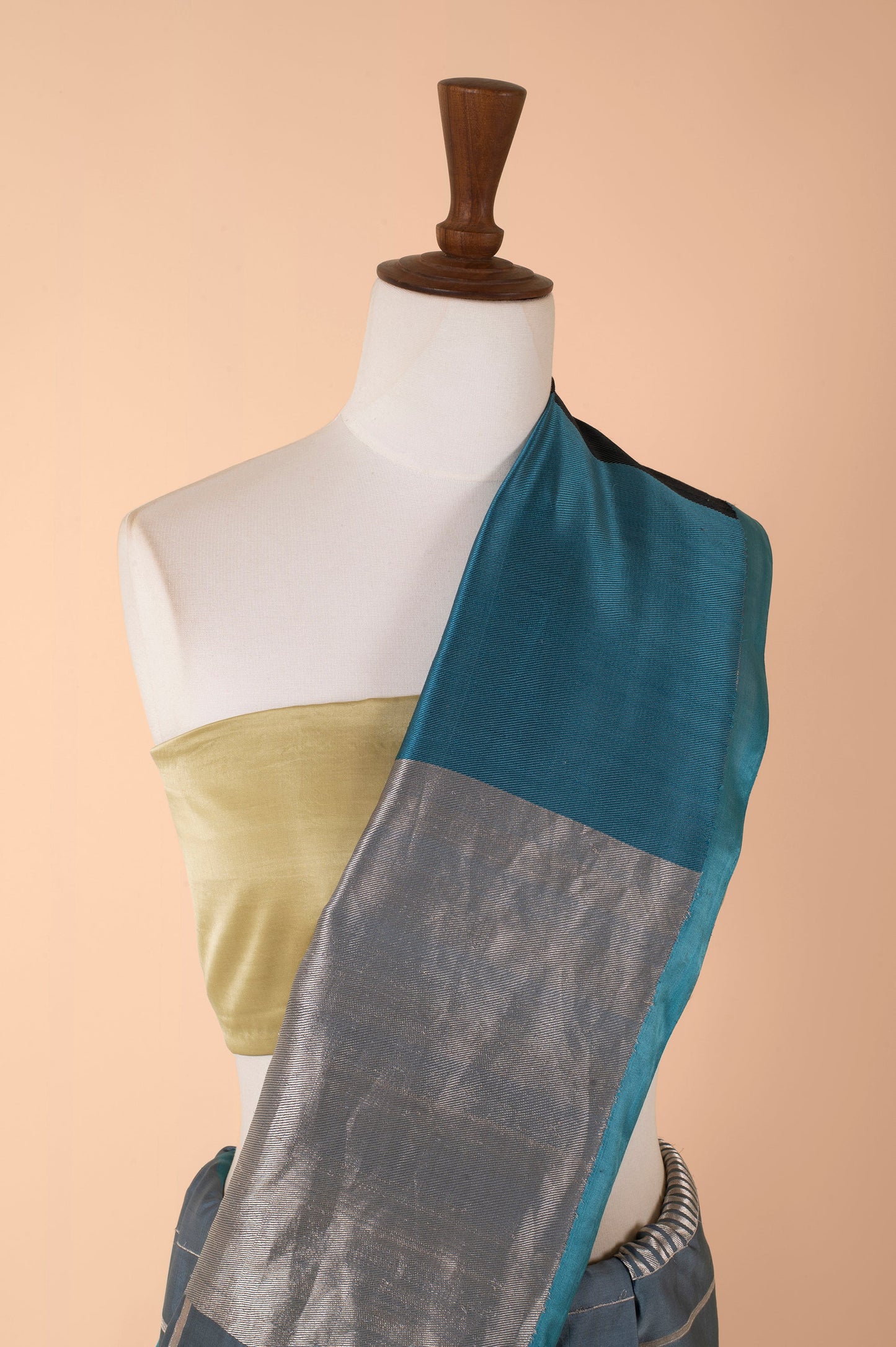Gunmetal Gray Striped Sari