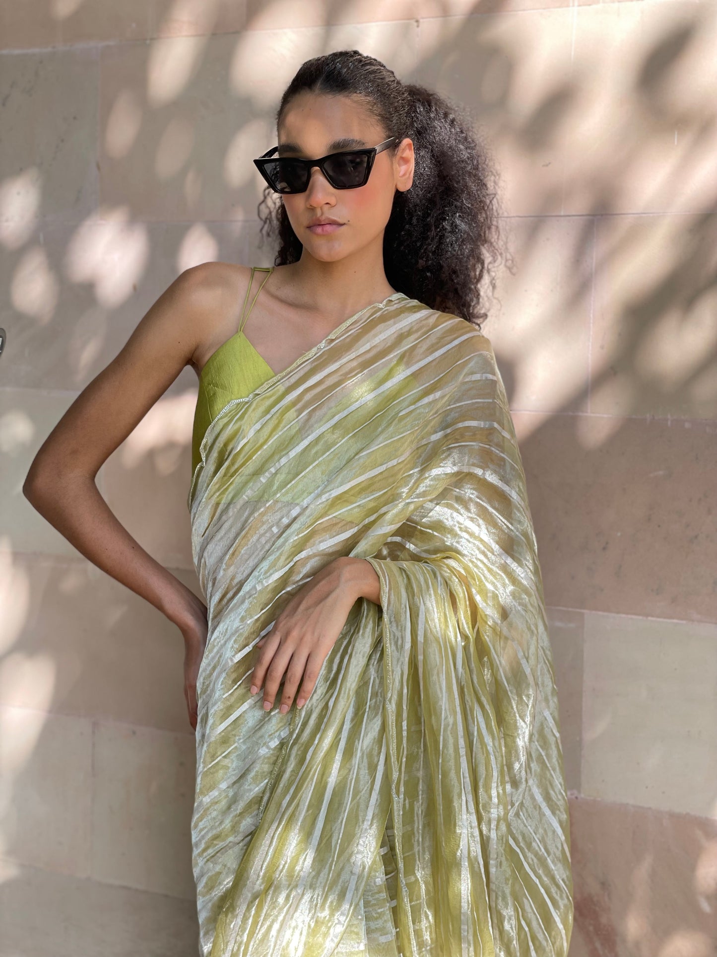 Lime Tissue Saree