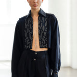 Black Iris Cropped Trench & Sleek Pants