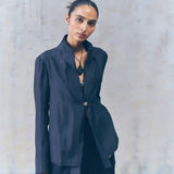 Ink Navy Sheer Overshirt