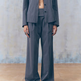 Melange Gray Foldover Pants