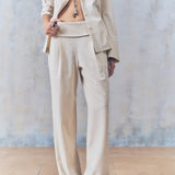 Warm Beige Foldover Pants