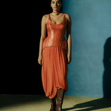 Burnished Rust Draped Skirt