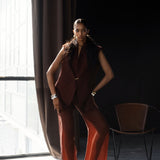 Merlot Vest & Organza Pants
