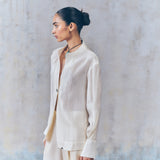 Cream Sheer Overshirt
