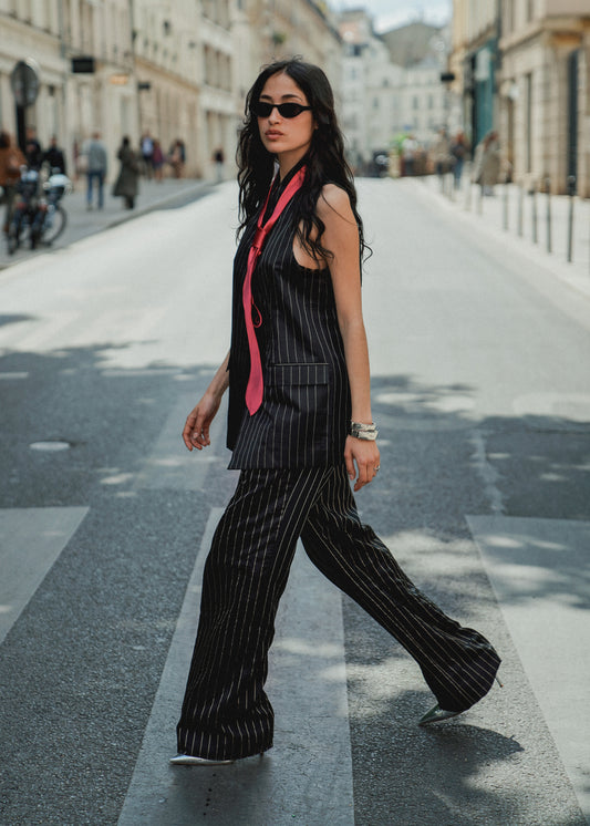 Blackened Pinstripe Vest & Pants