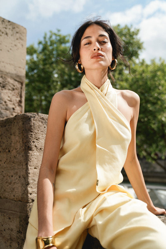 Butter Yellow Halter Top & Pants