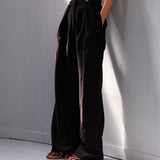 Bristol Black Foldover Pants