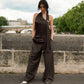 Twany Brown Asymmetrical Top With Pants