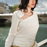 Whisper White Twisted Shirt & Pant Set