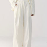 Whisper White Twisted Shirt & Pant Set