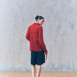 Signal Red Georgette Shirt