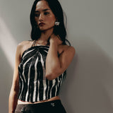 Zebra Embroidered Corset