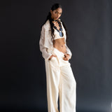 Butter Cream Organza Shirt & Pants