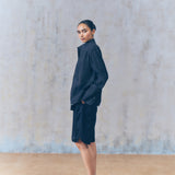 Ink Navy Sheer Overshirt