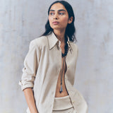 Warm Beige Fitted Shirt