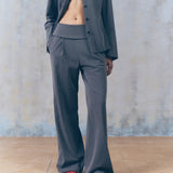 Melange Gray Foldover Pants
